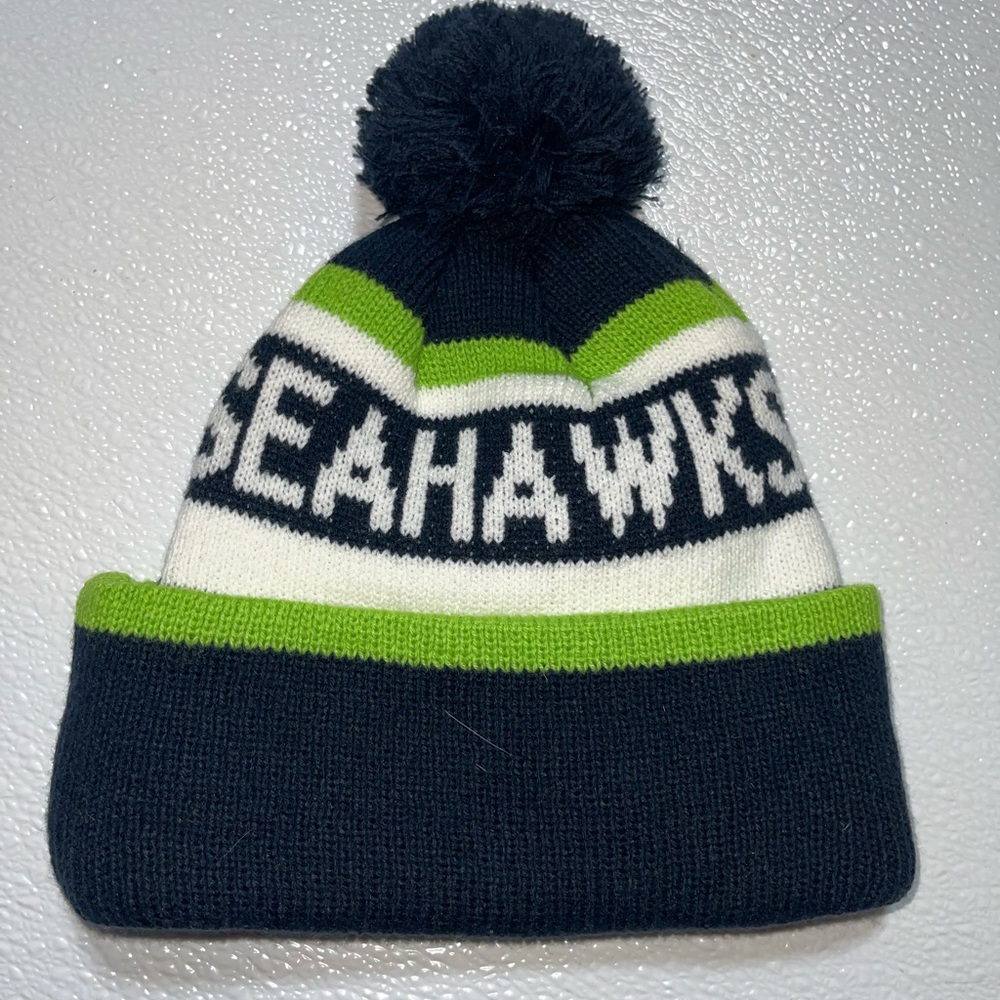 5/$25 Seahawks Fan Beanie - Navy, Green, White - Picture 3 of 5